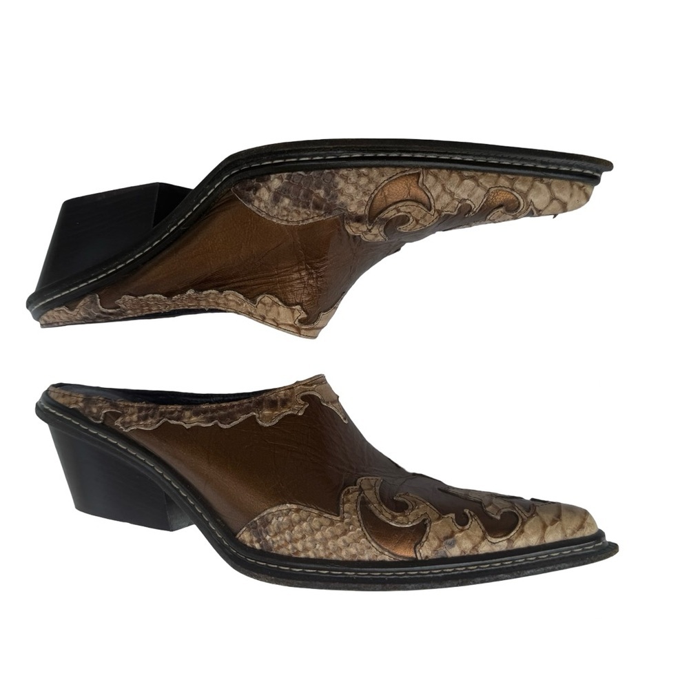 Donald J Pliner Women’s 6.5 Western Tooled Leather Mules - Picture 9 of 15